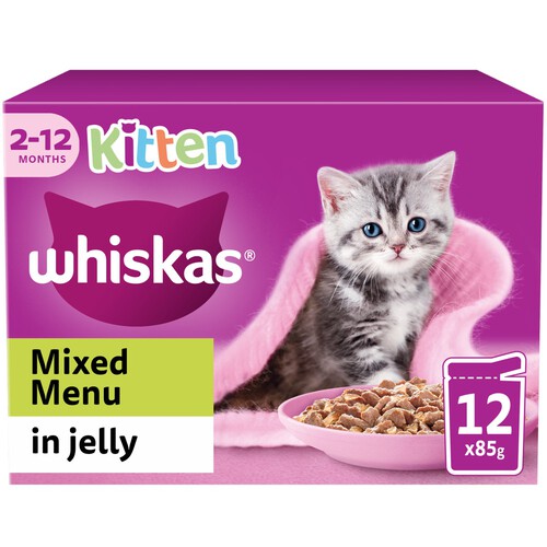 Whiskas Kitten Mixed Menu Wet Cat Food Pouches in Jelly