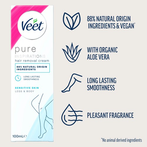 Veet Pure Hair Removal Cream Body & Legs for Sensitive Skin