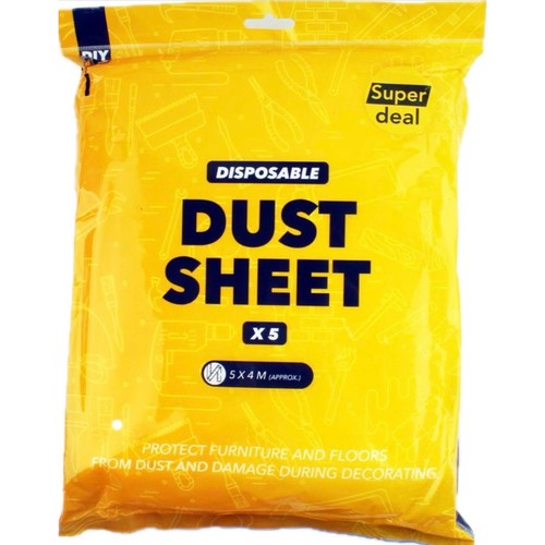 DIY Tools 5 Pack Polythene Dust Sheets