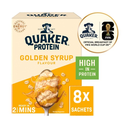 Quaker Oat So Simple Protein Golden Syrup Porridge Sachets 8x43g