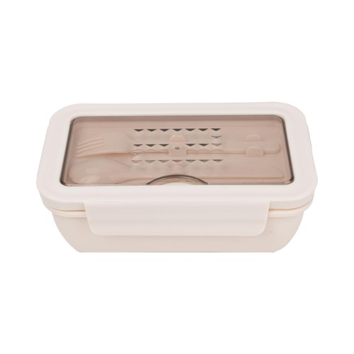 Nutmeg Home Lunchbox with Cutlery Cream