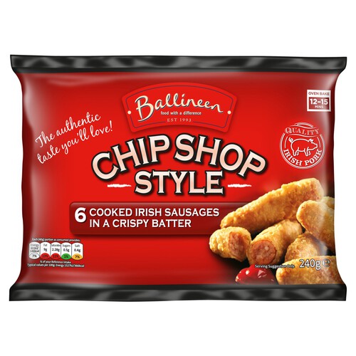 Ballineen Cooked Irish Sausages In A Crispy Batter