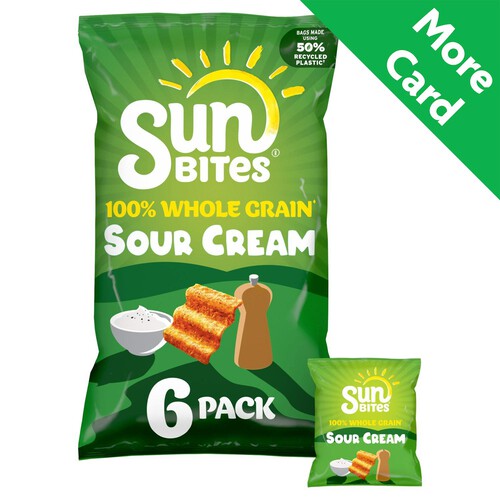 Sunbites Sour Cream & Cracked Black Pepper Multipack Snacks Crisps