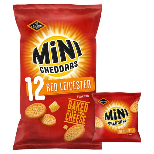 Jacob's Mini Cheddars Red Leicester Multipack Snacks 12 Pack 