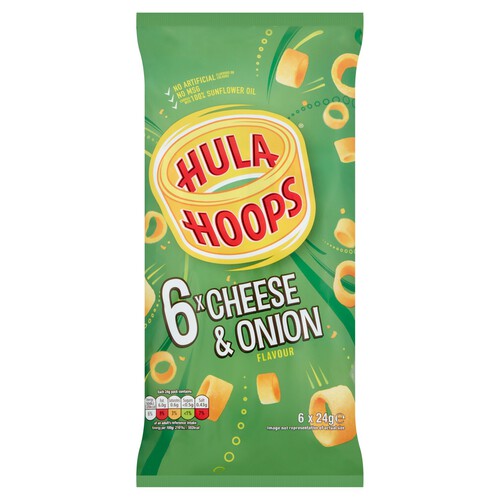 Hula Hoops Cheese & Onion Multipack Crisps 6 Pack