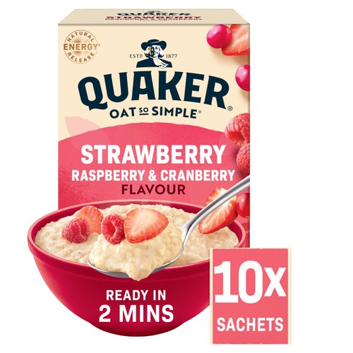 Quaker Oat So Simple Strawberry, Raspberry & Cranberry Porridge Sachets