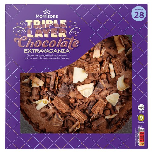 Morrisons Triple Layer Chocolate Extravaganza Celebration Cake 