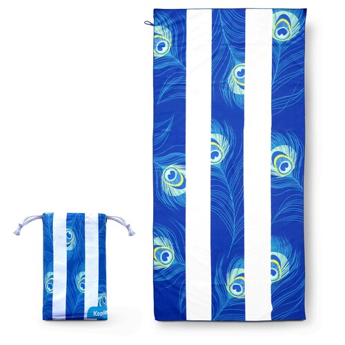 Keplin Beach Towel Peacock Feather 90cm x 200cm