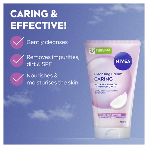 NIVEA Gentle Cream Face Wash for Dry Skin 
