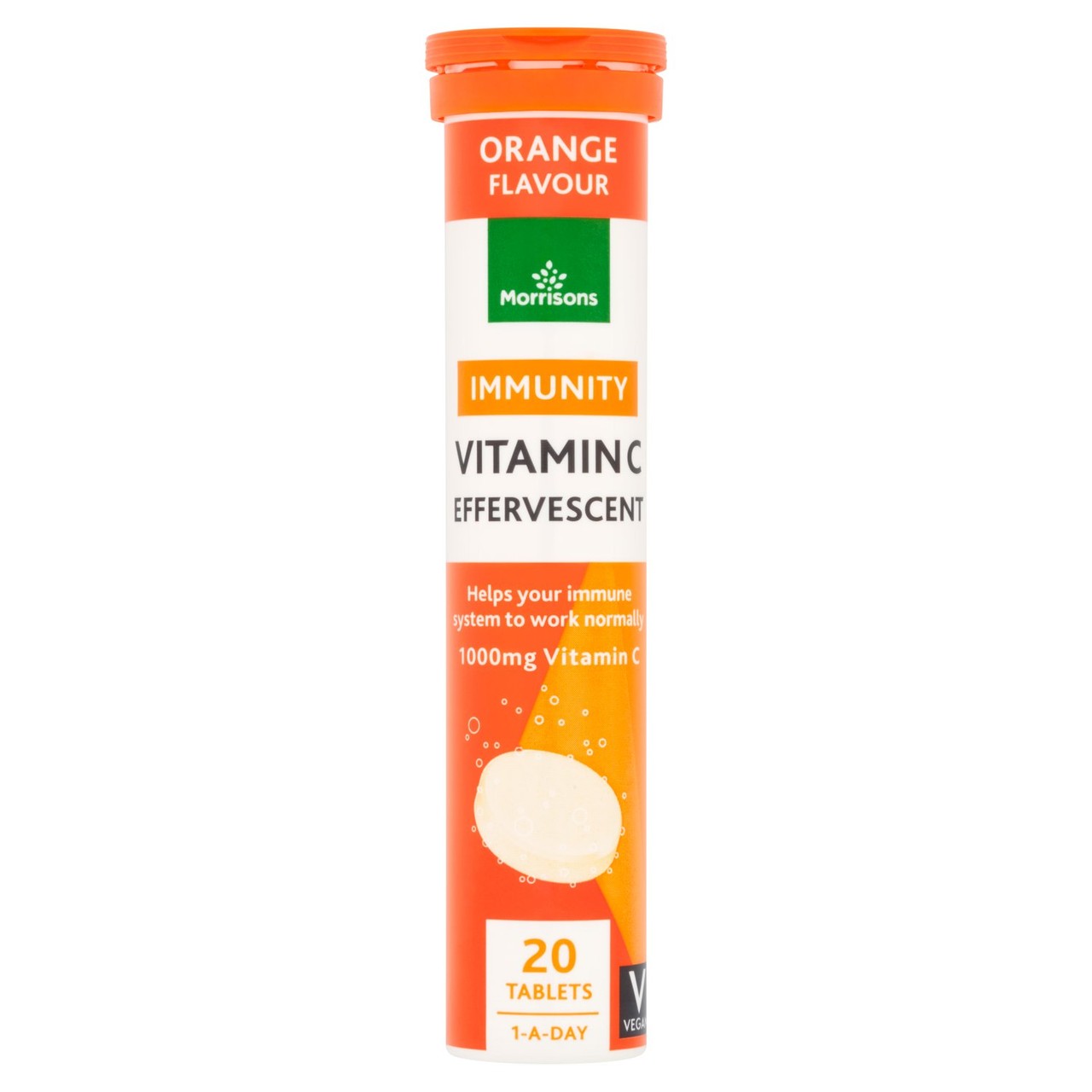 Morrisons Vitamin C 1000mg Effervescent Vitamins Orange Flavour 20s