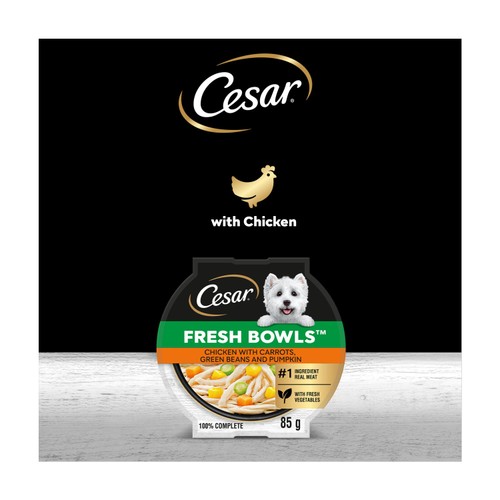 CESAR Fresh Bowl Adult Wet Dog Food with Chicken & Vegetables in Gravy 85g
