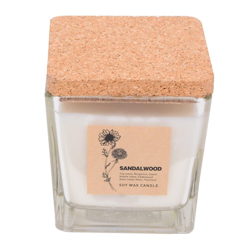 Nutmeg Home Habitation Sandalwood Square Soy Waxfill Candle