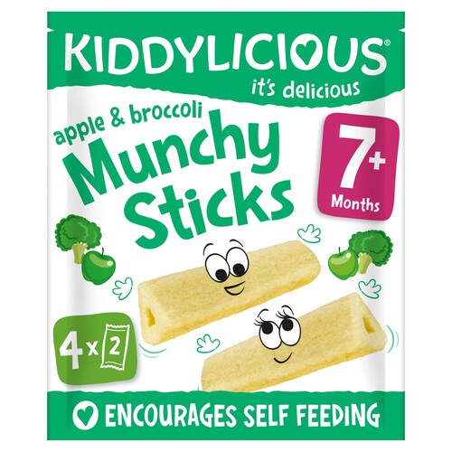 Kiddylicious Apple & Broccoli Munchy Sticks Baby Snacks