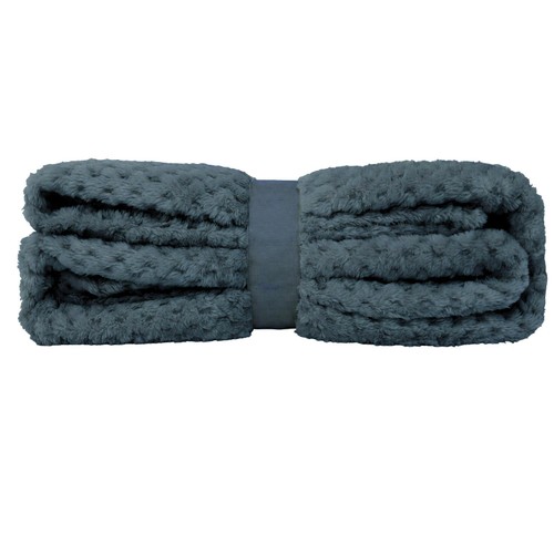 Morrisons Diamond Fleece Throw 200X200Cm Grey
