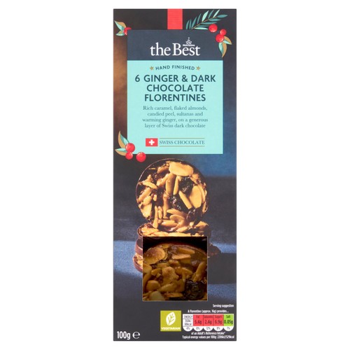 Morrisons The Best Dark Chocolate And Ginger Florentines 100g