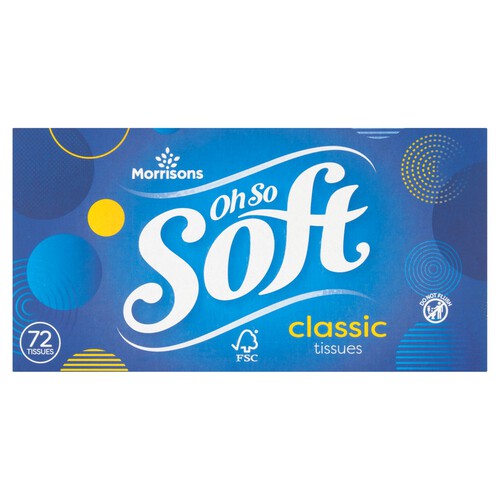 Morrisons 3Ply   Regular Facial Tissues 72 Sheets 