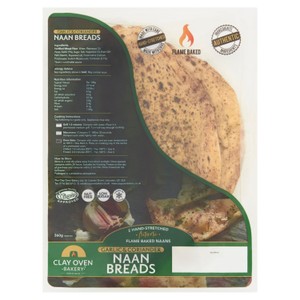 The Clay Oven Bakery Plain Naan Bread   2 pack