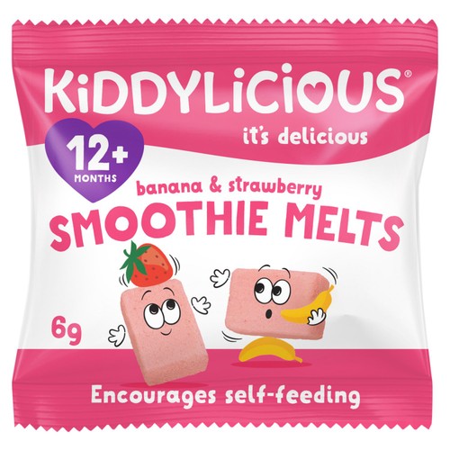Kiddylicious Strawberry & Banana Smoothie Melts Baby Snacks