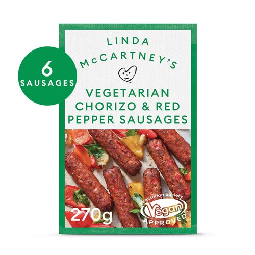 Linda McCartney's 6 Vegetarian Chorizo & Red Pepper Sausages 