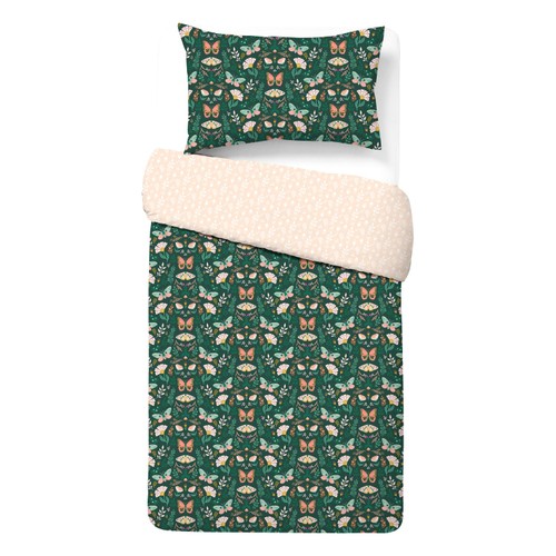 Nutmeg Home 100% Cotton Butterfly Garden Duvet Set Single