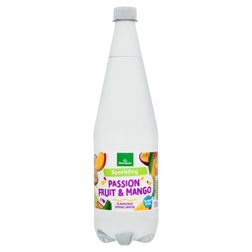 Morrisons sparkling passion fruit mango flavoured spring water