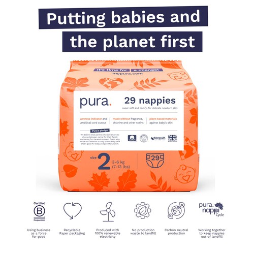 Pura Soft Baby Nappies Size 2 (29 pack)