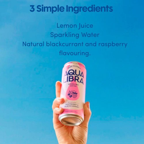 Aqua Libra Sparkling Water Raspberry & Blackcurrant 