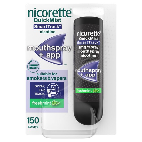 Nicorette Quickmist Smarttrack Mouthspray + App 150 Sprays