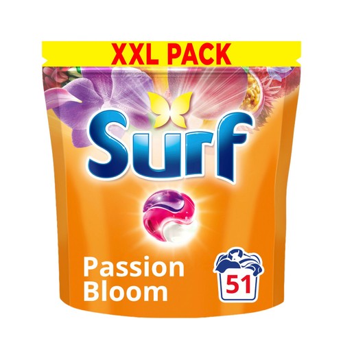 Surf 3 in 1 Laundry Washing Detergent Capsules Passion Bloom 51 Washes