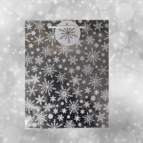 Morrisons Silver Snowflake Gift Bag Large