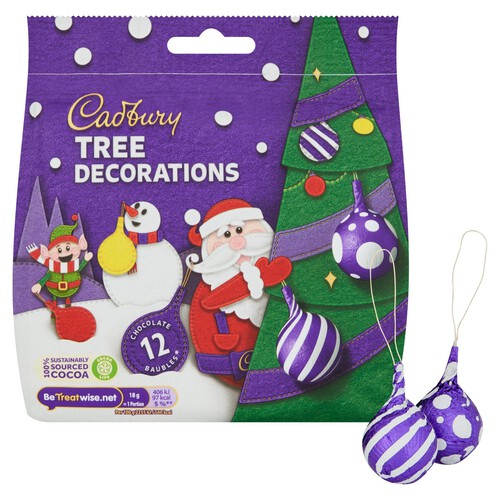 Cadbury Milk Chocolate Tree Bauble Decorations Bag 