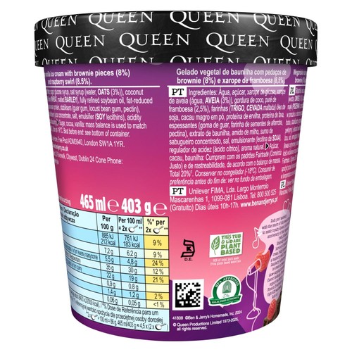 Ben & Jerrys Non-Dairy Vegan Bohemian Raspberry Ice Cream Tub   465ml