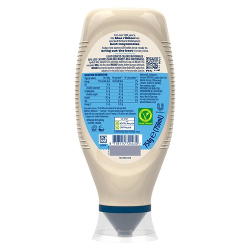 Hellmann's Light Squeezy Mayonnaise 750ml