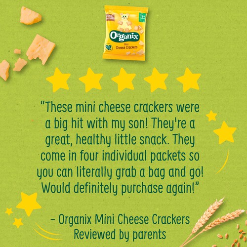 Organix Mini Organic Cheese Crackers Toddler Snack Multipack