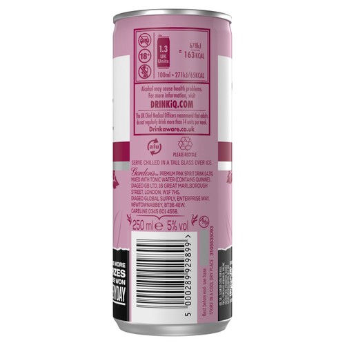 Gordon's Premium Pink Gin & Tonic 5% vol  Ready to Drink Premix Can