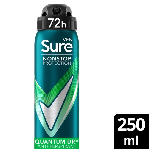 Sure For Men Quantum Dry Anti Perspirant Nonstop Deodorant 250ml