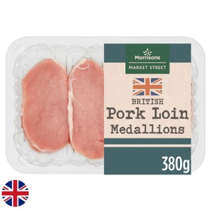 Morrisons The Butcher's On Market Street British Pork Loin Medallions 380g