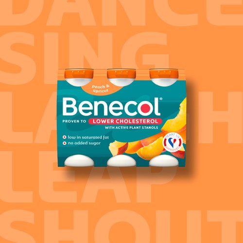 Benecol No Added Sugar Peach & Apricot Yogurt Drink 6 x 67.5g (405g)