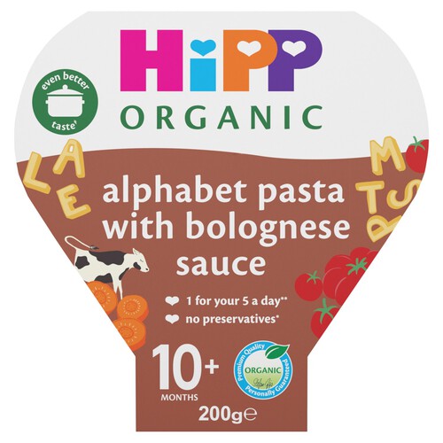 Hipp Organic Alphabet Bolognese Pasta Tray Meal