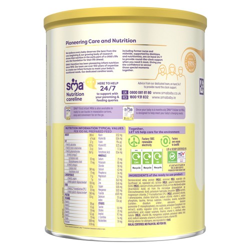 SMA First Infant Baby Milk Powder Formula From Birth 800g