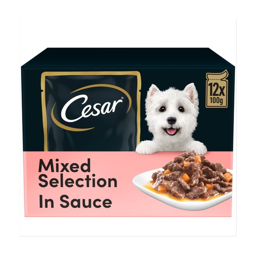 Cesar Deliciously Fresh Wet Dog Food Pouches Mixed In Sauce 12x100g