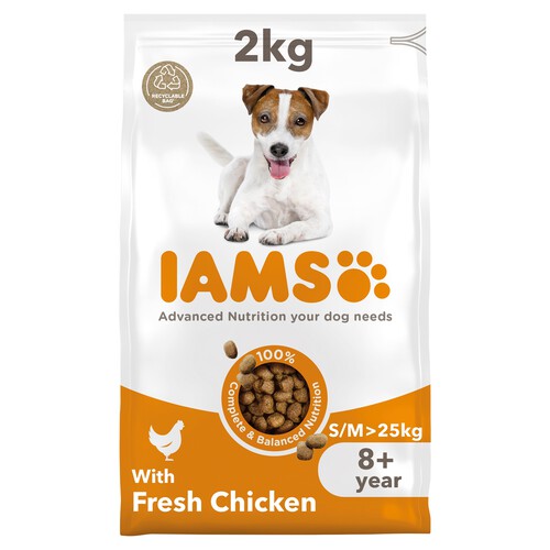 Iams For Vitality Senior Small & Medium Dog Food With Fresh Chicken