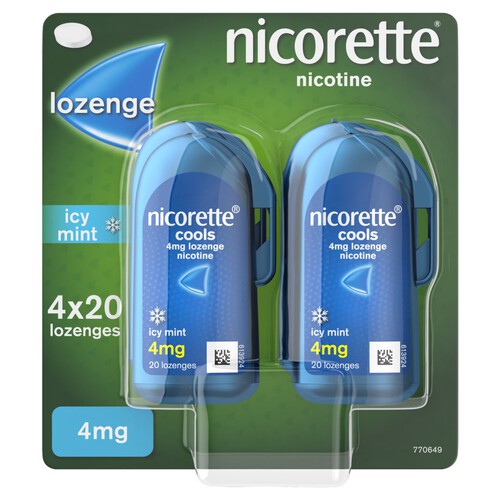 Nicorette Cools 4mg Lozenge- Icy Mint (Stop Smoking Aid)