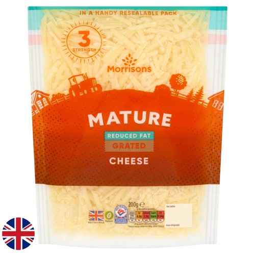 Morrisons British 50% Reduced Fat Mature Grated Cheddar 200g
