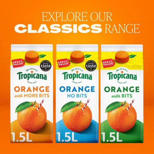 Tropicana Smooth Orange With No Bits Fruit Juice 1.5L