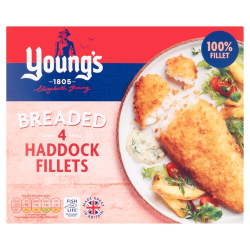 Young's 4 Breaded Haddock Fillets 