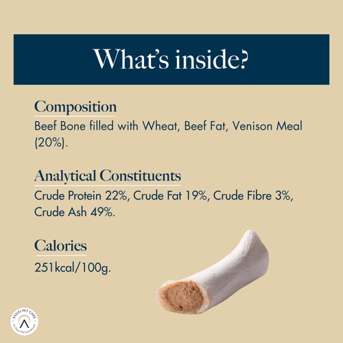 Hollings Dog Treats Filled Bone With Venison 220g