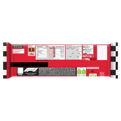 KitKat 4 Finger Milk Chocolate Bar Multipack 4x41.5g