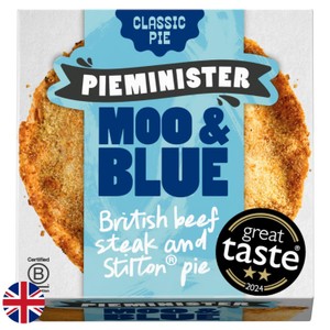 Pieminister Moo & Blue Pie with British Beef Steak & Stilton