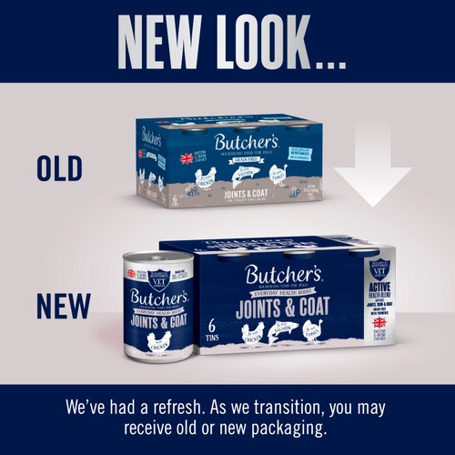 Butcher's Joints & Coat Dog Food Tins 